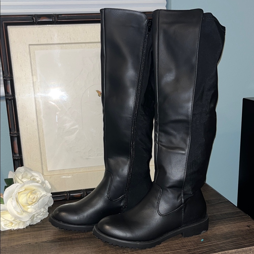 Mia Womens Talli Tall Zip Up Knee-High Black Boots sz 5 NWOB